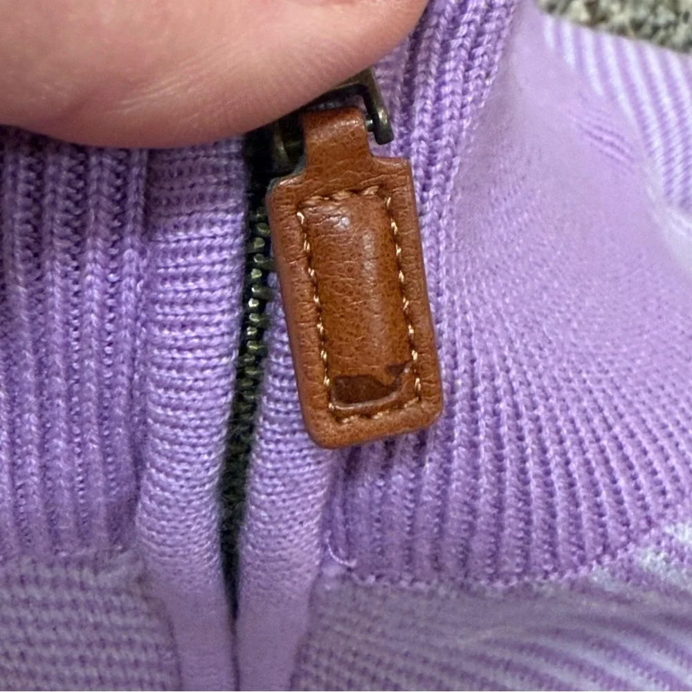 Vineyard Vines mens LARGE lavender purple half zip pullover sweater preppy knit